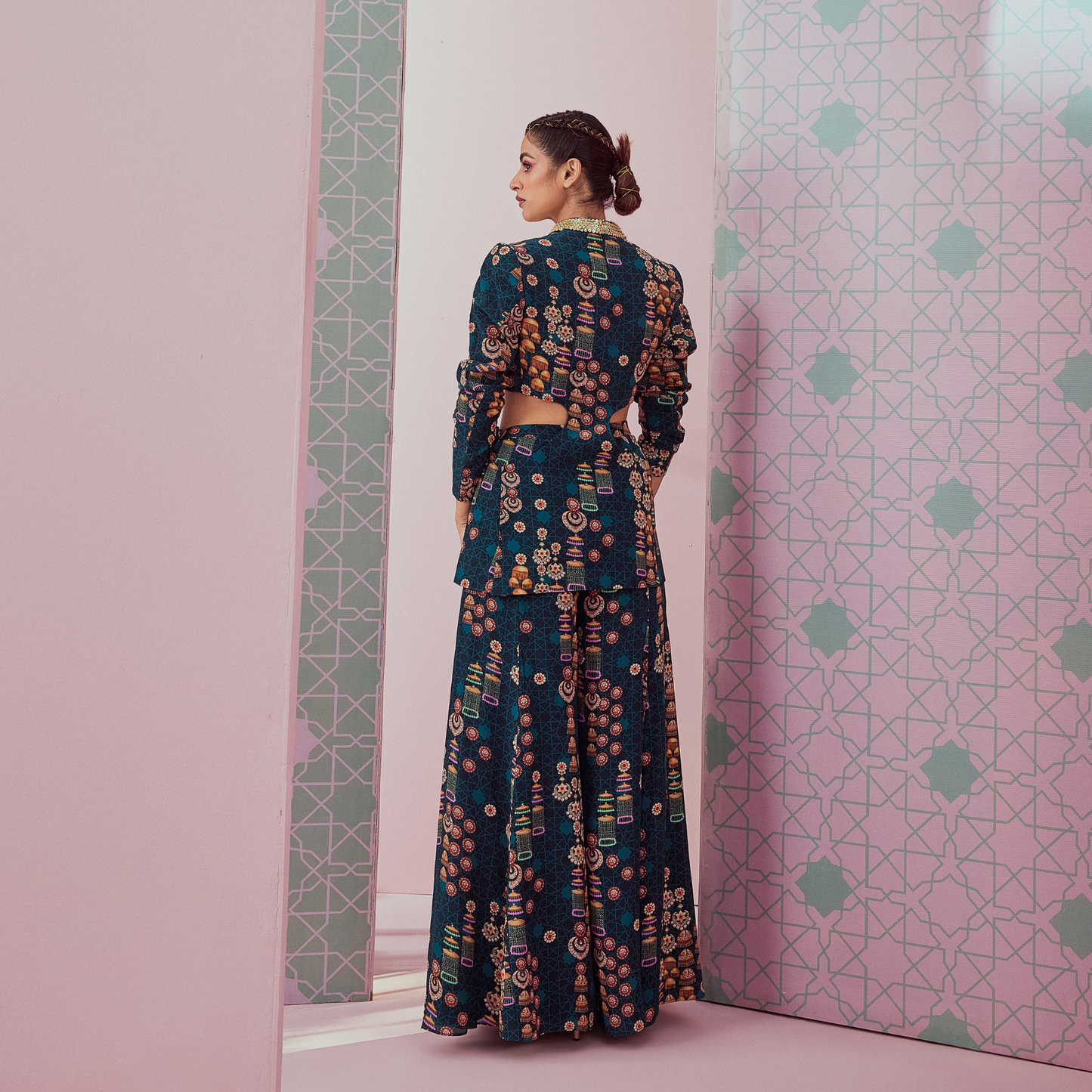 Emerald green blazer set